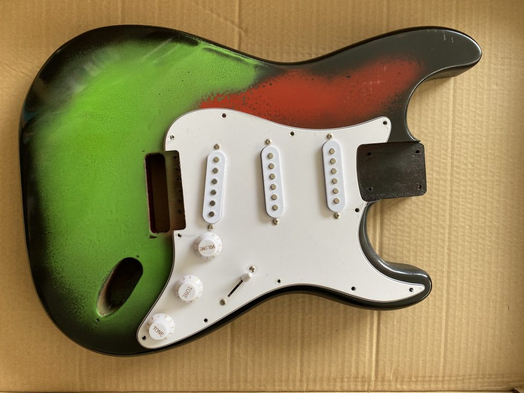 Red Green and Black Stratocaster Body
